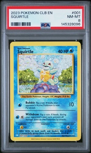 2023 POKEMON BLASTOISE & SUICUNE EX DECK #001 SQUIRTLE PSA 8