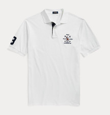 Polo Ralph Lauren Mens Classic Fit Crest Mesh Polo Shirt in White Size Small