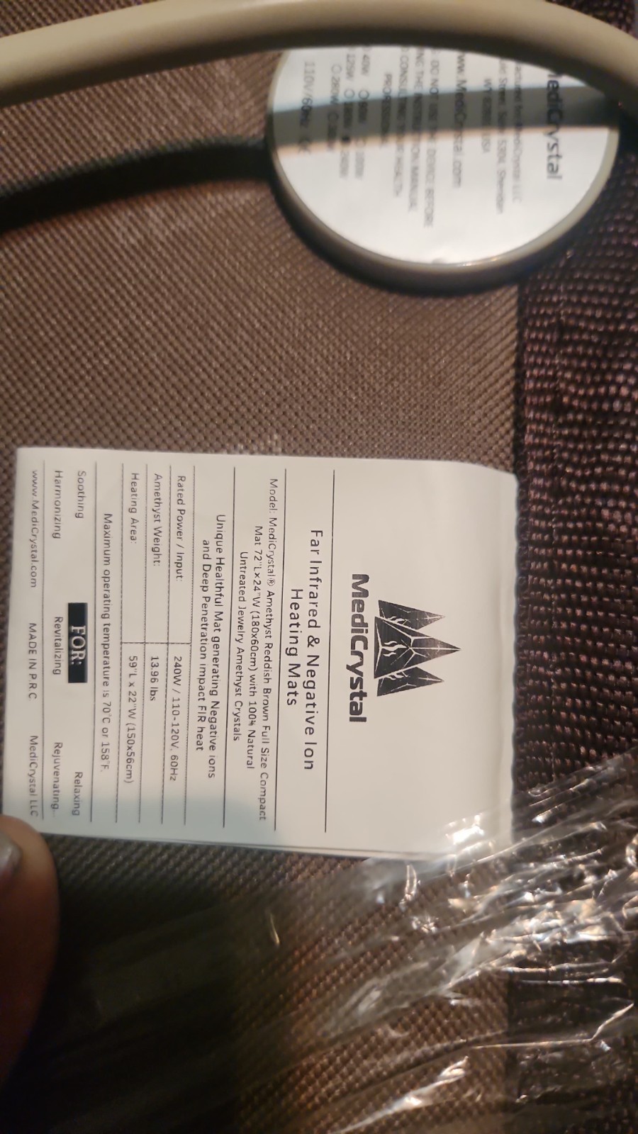 New MediCrystal Infrared Heating 72”x 24”Negative Ion Amethyst Tourmaline Mat