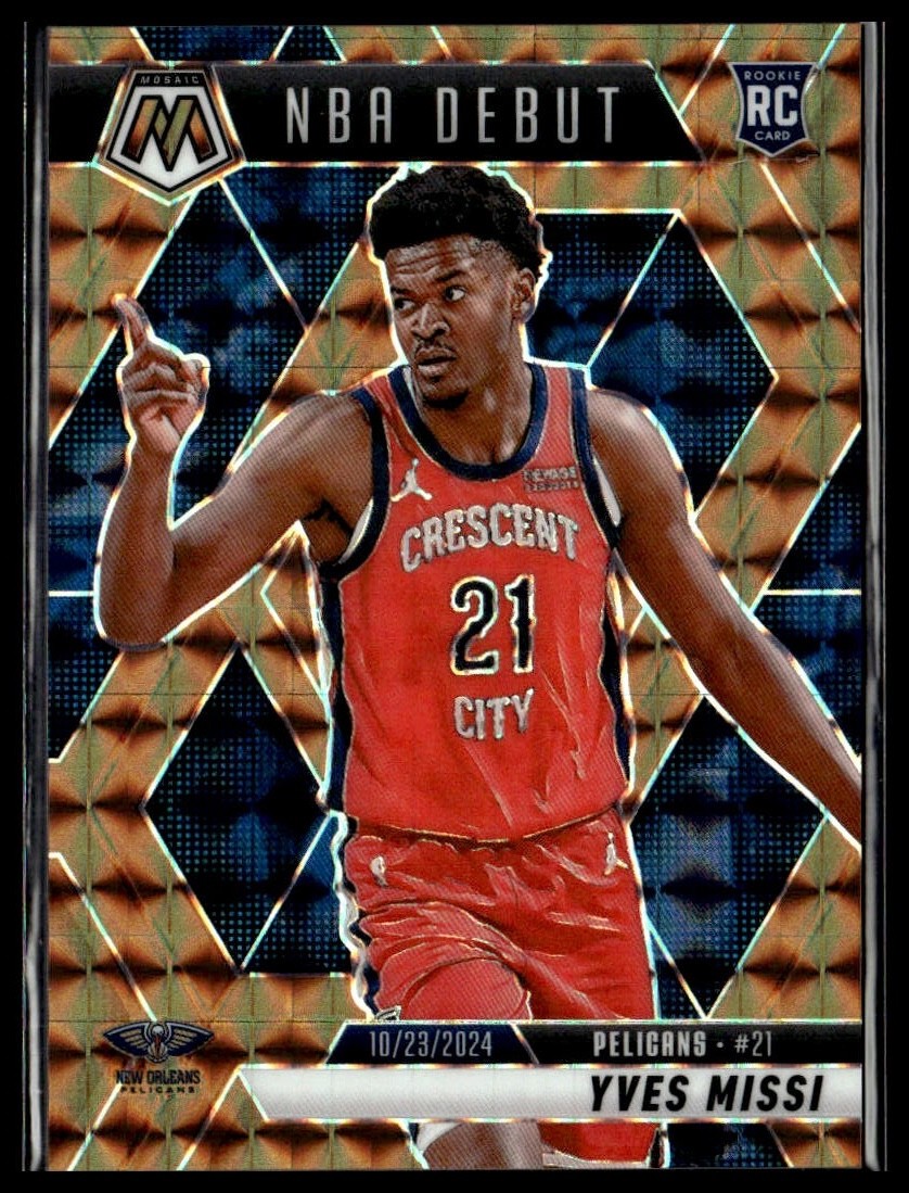 2024-25 Panini Mosaic 255 Yves Missi NO Pelicans RC Bronze Prizm 46/75