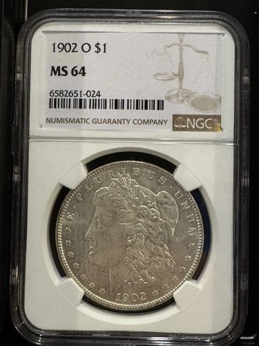 1902 O US Morgan Silver Dollar $1 NGC MS64