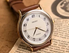 Vintage 1980's SEIKO Dolce 5E61-OA20 Gold Plated Round Quartz Men's Watch 32mm