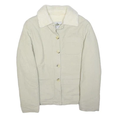 UNCLE SAM Femmes Crème Veste Bouton L Polyester Uni Décontracté Chaud - Photo 1/4