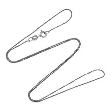 Box Link Chain Necklace Vintage Italian Sterling Silver 925 18.5"