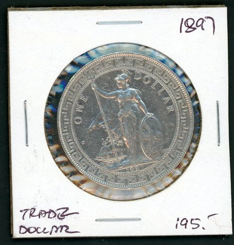 GREAT BRITAIN 1897 TRADE DOLLAR SILVER COIN - KM# T5 - AS SHOWN
