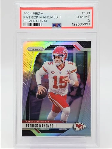 PATRICK MAHOMES II 2024 PANINI PRIZM FOOTBALL SILVER CHIEFS PSA 10 Q0004
