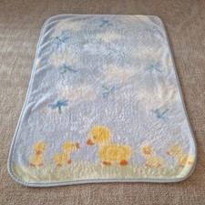 Carters Blue Yellow Dragonfly Duck Ducklings Baby Blanket PLUSH Super Soft