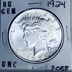 1924 P BU GEM PEACE SILVER DOLLAR UNC MS+++ U.S. MINT RARE COIN 9088