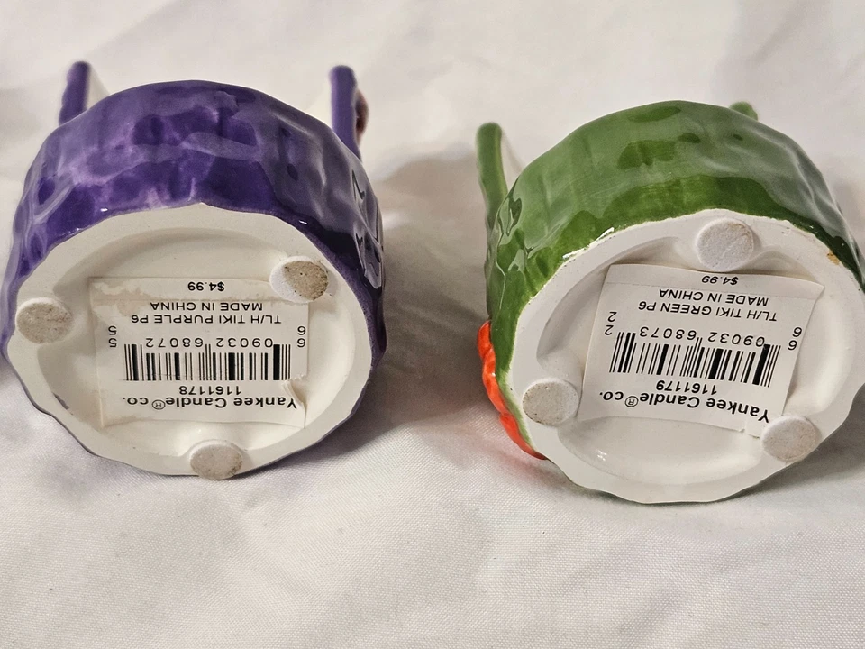 Подсвечники Yankee Candle Tiki Tea Light фиолетовые и зеленые 2 дюйма ширина X высота 3,50 - Изображение 3 из 3