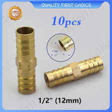 10Pcs Brass Hose Barb Mender Union New 1/2"12mm Fitting for Gas Fuel Water Air