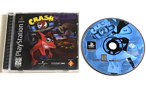 Crash Bandicoot 2 Cortex Strikes Back PS1 PlayStation 1 Game Black Label Holo