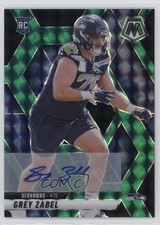 2025 Mosaic Rookies Choice Fusion Green & Black Prizm 6/25 Grey Zabel Auto 1by6