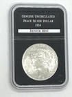 1934 D Mint Genuine Uncirculated Silver Peace Dollar - F32