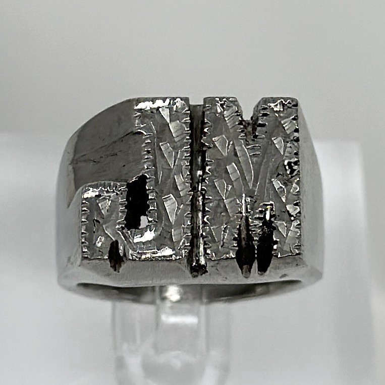 Vintage Silver Tone JM Initial Ring Initial Perso… - image 13