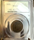 Photo of a 1833-P Half Cent from an eBay listing that sold on Jul 20, 2026