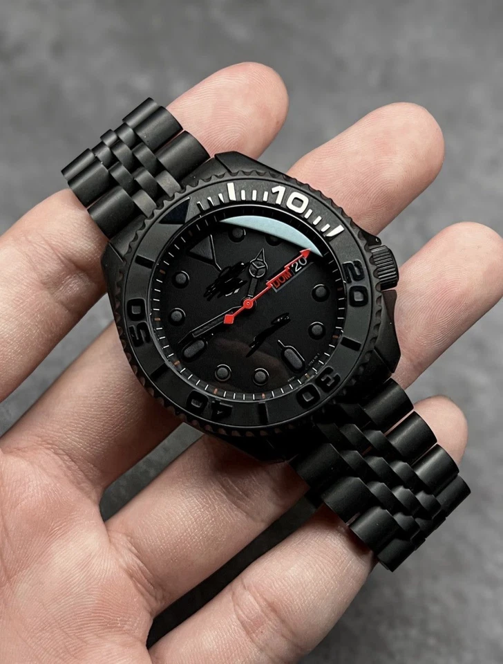 Ceigo Black Diver Automatic Watch NH36 Movement Day-Date Black Steel Bracelet - Bild 1 von 1