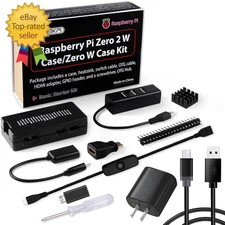 Geeekpi Pi Zero 2 W Case Kit with Pi Zero 2 W Case, Power Supply, Heatsink, 20Pi