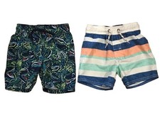 Lot of 2 Boys 2T Swim Trunks Osh Kosh  Old Navy w/ drawstring and liner