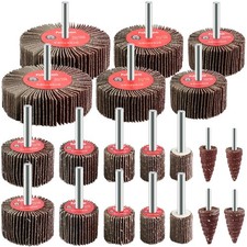 Pukamam 20 Pcs Flap Wheel Sander Set 80 Grit Sanding for Drill 6mm, Red