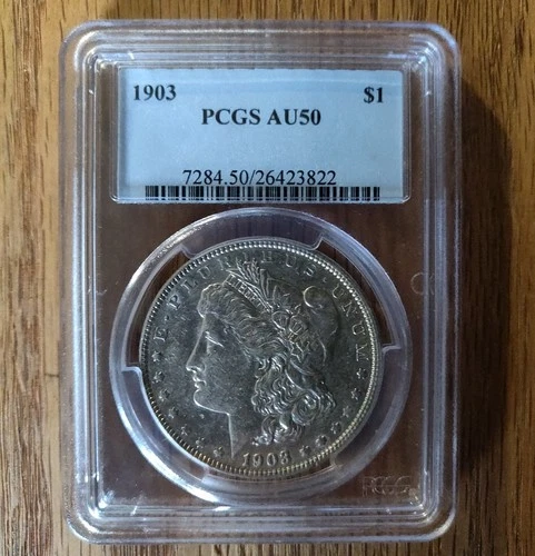 Morgan silver dollar P 1903 PCGS AU50