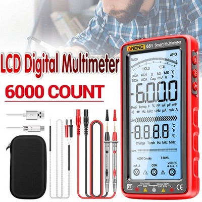 Digital Multimeter Tester NCV AC/DC 6000 Counts Smart Voltmeter 681 Diode Tester