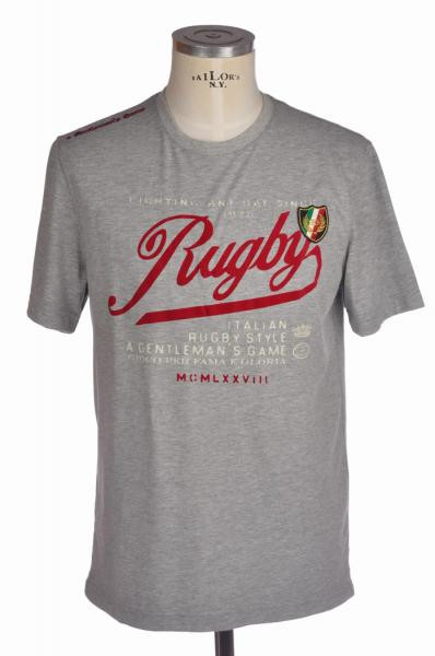 Футболка Mann в стиле итальянского регби manica corta Dunkelgrau 5249