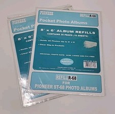 Pioneer Pocket Photo Album Refills 8" x 6" 10 Sheets 20 Pages For ST-68 2 Pack