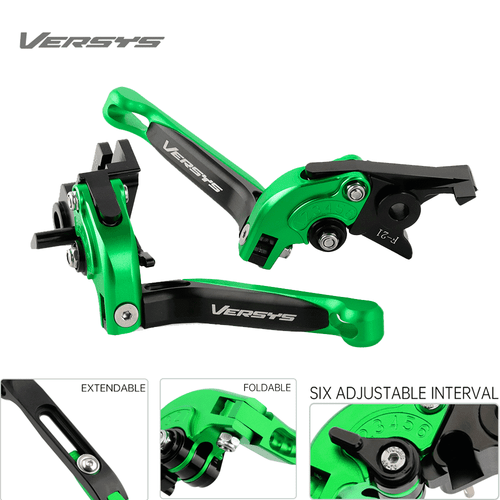 Brake Clutch Levers Folding Extendable For KAWASAKI VERSYS 300/650/1000 Logo - Picture 1 of 19