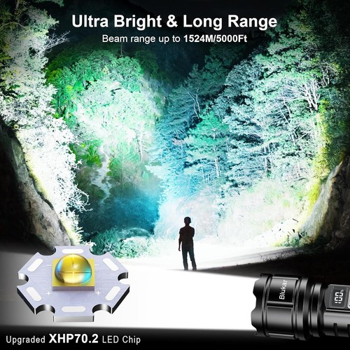 Torch Rechargeable, 500000 Lumens Torches LED Super Bright Flashlight, 5 - Picture 2 of 9