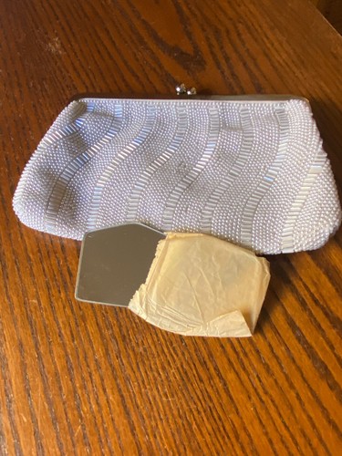 Vintage White Beaded Clutch Evening Bag - Picture 5 of 5