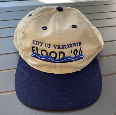 #ad 1996 City of Vancouver WA USA quot;Flood #x27;96quot; Public Works Cap Tan Black Embroidered $16.00