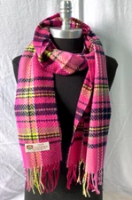 New 100% Cashmere Scarf Wool Wrap Twill Plaid Pink/Navy/yellow/berry/Khaki/white