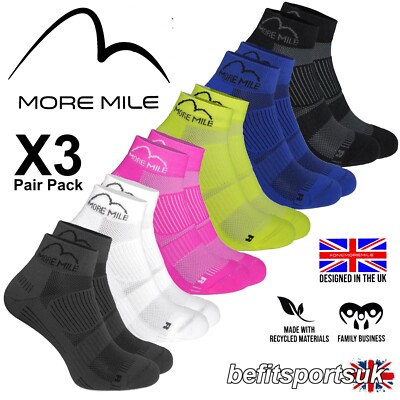 LAUFSOCKEN HERREN DAMEN DAMEN MORE MILE LONDON ÖKO BLISTER SPORT GEPOLSTERT 3