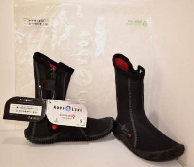 *NEW* - Aqua Lung 3mm Echo Zip Ergo Dive Boots Booties - SZ 5 - 1001667 - NOS
