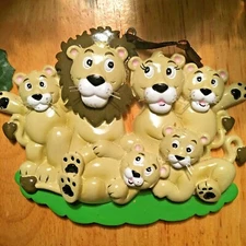 NEW! Lion Family of 6 POLARX Personalizable Christmas Tree Ornament