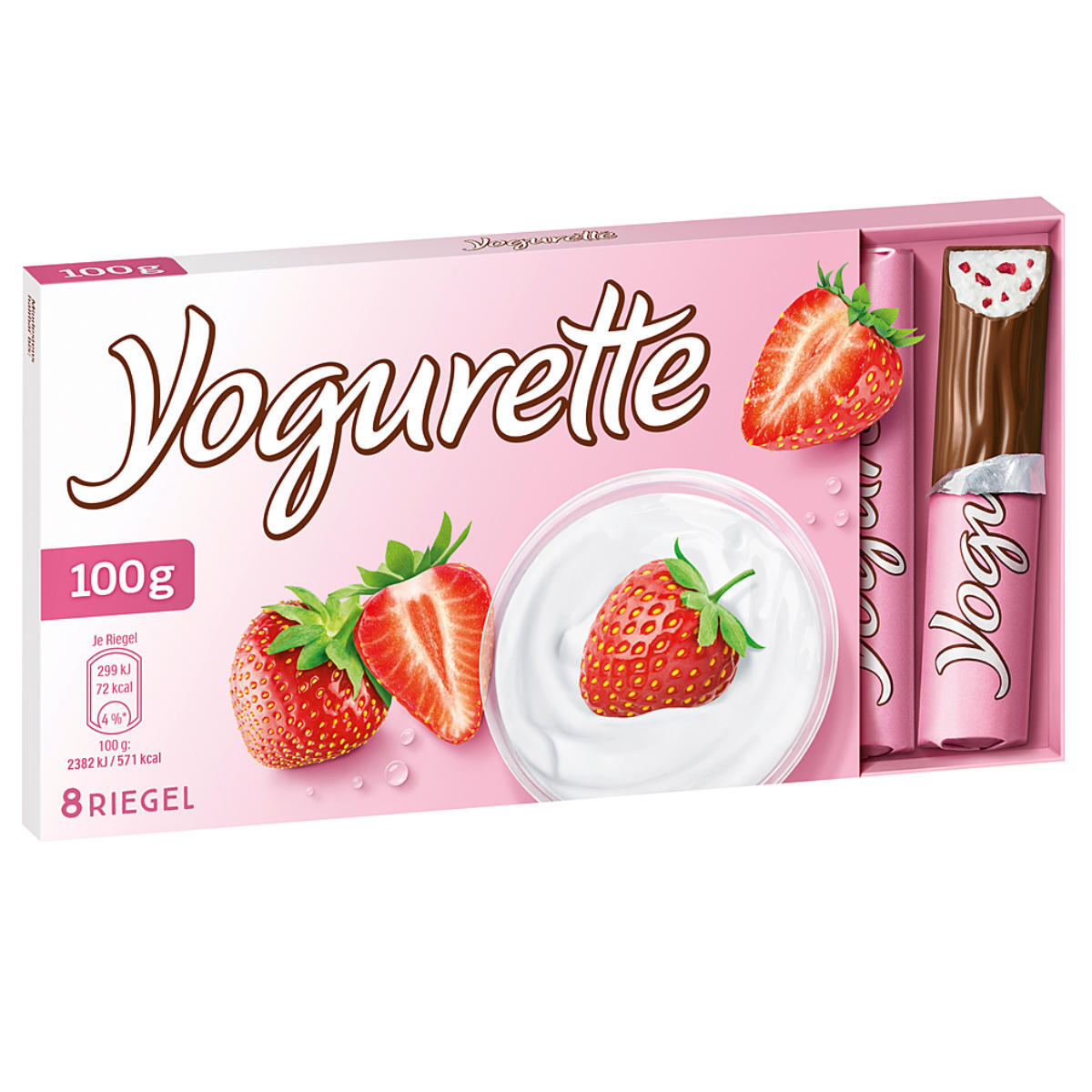Yogurette fragola cioccolato al latte intero con crema alla fragola 100 g