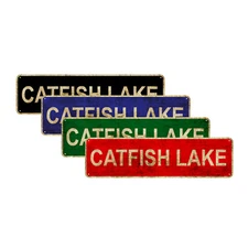 Catfish Lake Vintage Sign Garage Bar Pub Café Home Wall Décor Aluminum Tin Sign