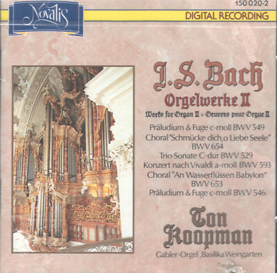 Bach:Works for Organ, Vol. 2 by Ton Koopman (CD, 1988 Novalis) Swiss Import