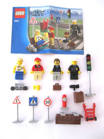 Lego City 4x Sets 3179 60001 8401 6514 + 3x Road Plates Complete + BA