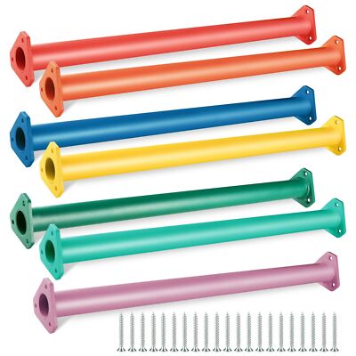 7 Colors 22 Inch Steel Monkey Bars Ladder Rungs Set for Backyards Playground ...