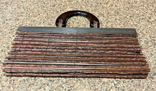 Vintage Wood Sticks Twig Purse w/ wood handles 60's/70's Bag boho