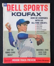 March 1966 Dell Sports Magazine Sandy Koufax HOF Dodgers NO LABEL 184676