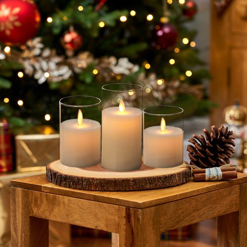 S/M/L Glass Flickering Flameless LED Candles Battery Remote Control Mood Lights - Picture 18 of 18