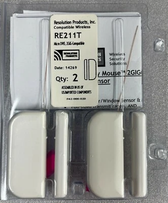 Resolution Products RE211T Mighty Mouse Wireless Door/Window Alarm Contact, 2-PK
