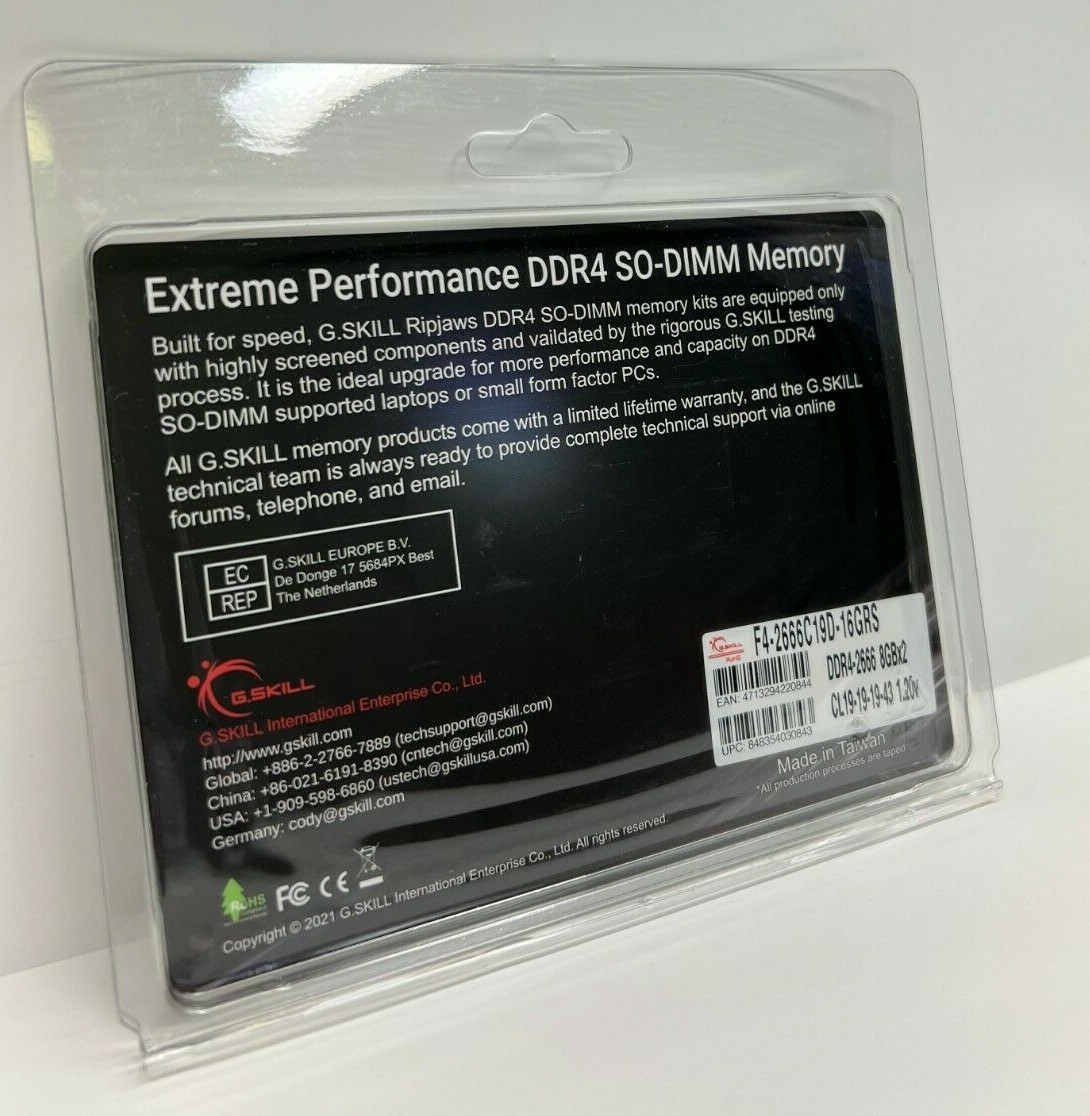 G.Skill Ripjaws SO-DIMM Series 16GB (2 x8 GB) 260-Pin PC4