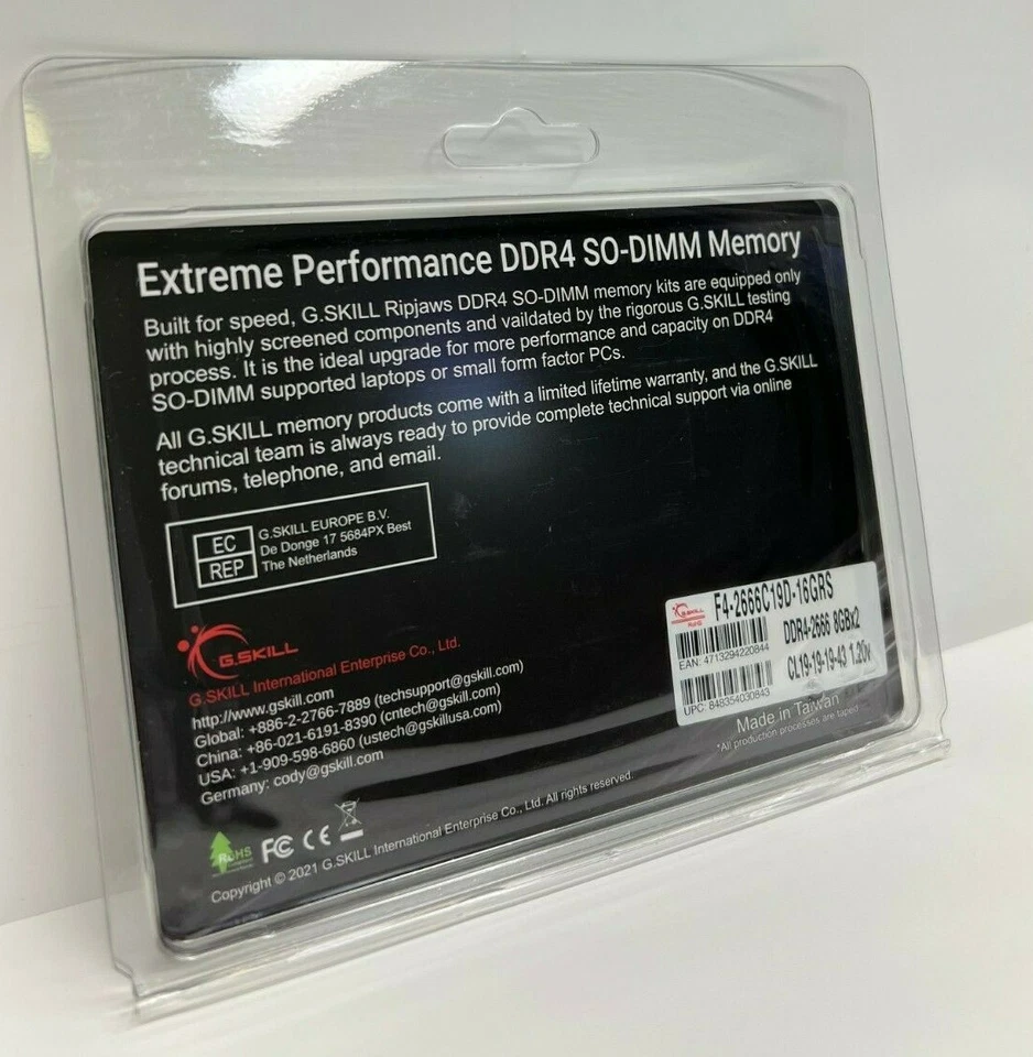 G.Skill Ripjaws SO-DIMM Series 16GB (2 x8 GB) 260-Pin PC4-21300 DDR4 2666 - Image 2 of 3