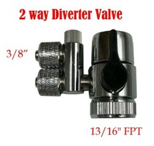 2 Way Faucet Adapter Diverter Valve for RO Water Filter System Chrome 3/8"