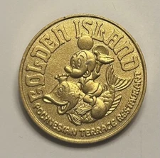 Tokyo Disneyland Golden Island Polynesian Terrace Restuarant Gold Coin Clasp Pin