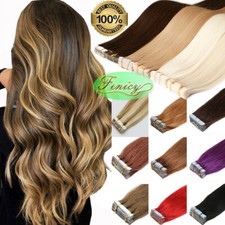 Tape-in Human Hair Extensions Skin Wefts Thick Remy Russian Hair Highlight Ombre