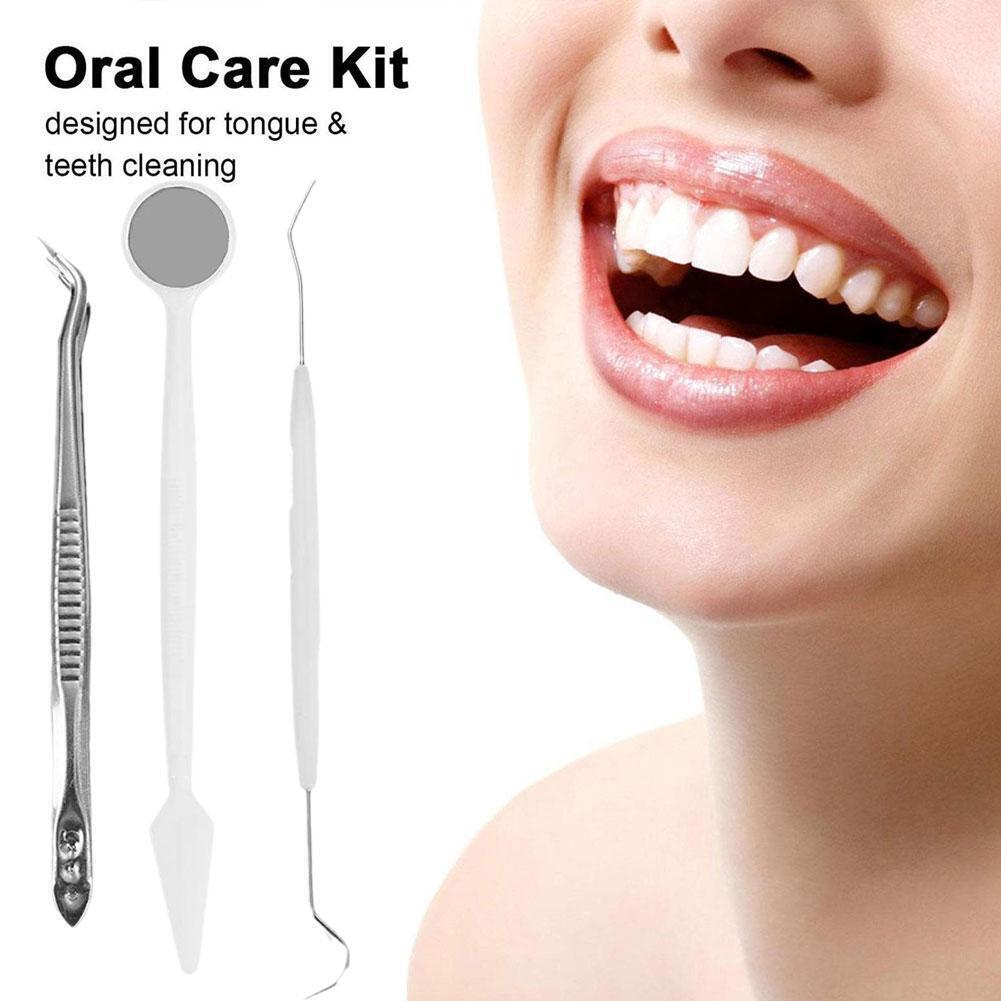 3pcs Dental Hygiene Tool Kit Instruments Dentist Tartar Scaler Calculus